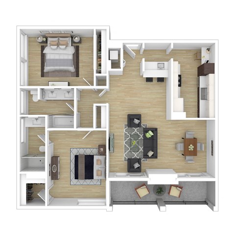 a floor plan of a house with a bedroom and a living room